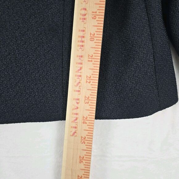 Calvin Klein Textured Open Front Jacket Women Size 18 Button Blazer Navy Blue - Picture 9 of 9